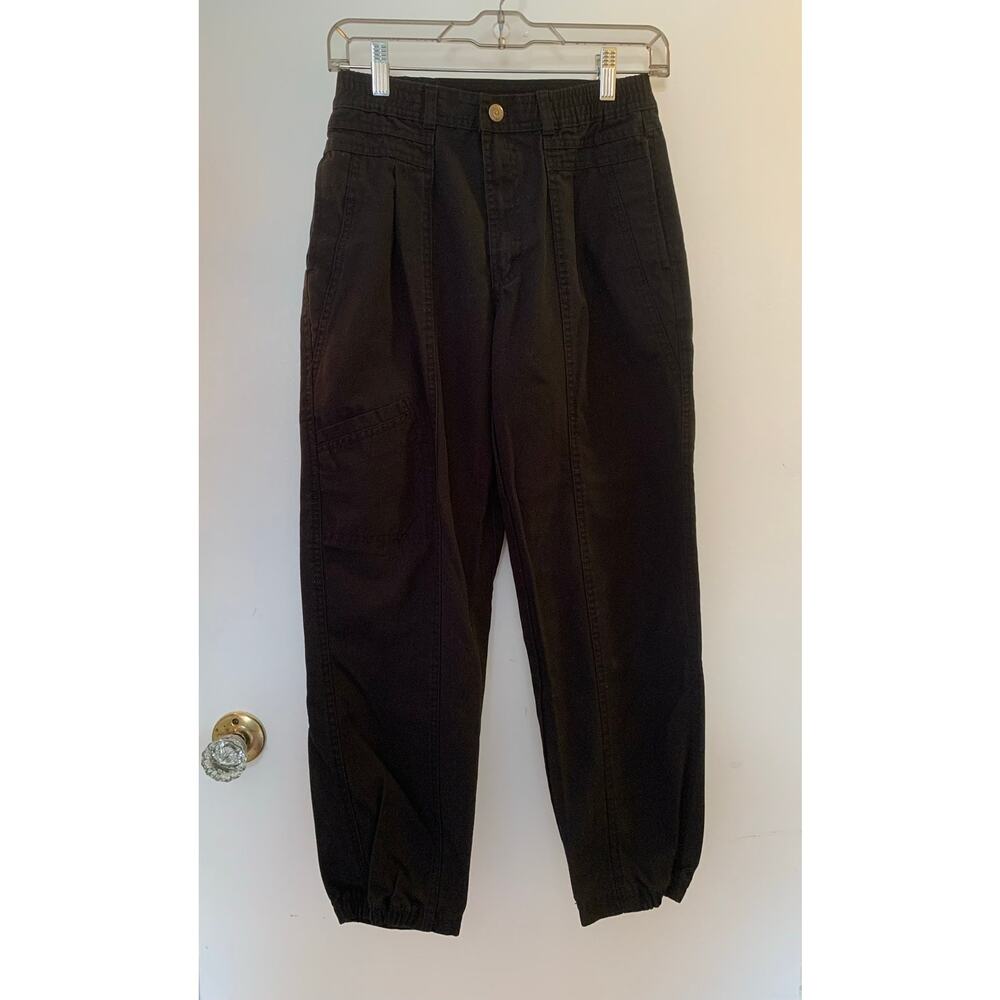 Vintage Pilot Co Girls Sz 14 Black Tapered Jogger Pants Elastic Hem 90s Pleated - Picture 3 of 13
